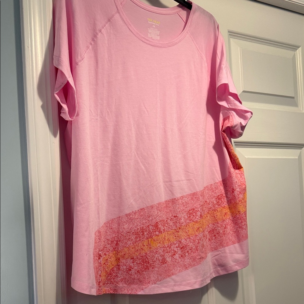 Tek Gear Light Pink Activewear Top Size 2X NWOT